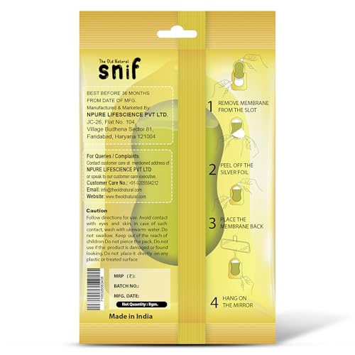 Image of Car Air Freshener Hanging - Snif Gel Car Perfume, Essential Oil Based Long Lasting Car Fragrance (30-45 Days), Odor Eliminator Auto Air Freshener for Car - Citrus Fantasy