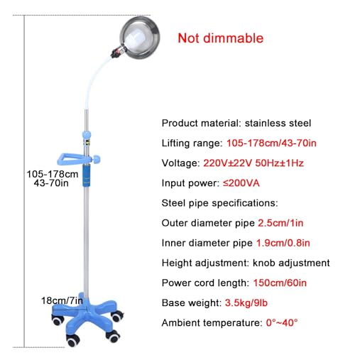 Lámpara de exploración de acero inoxidable azul con soporte ajustable ABS 2