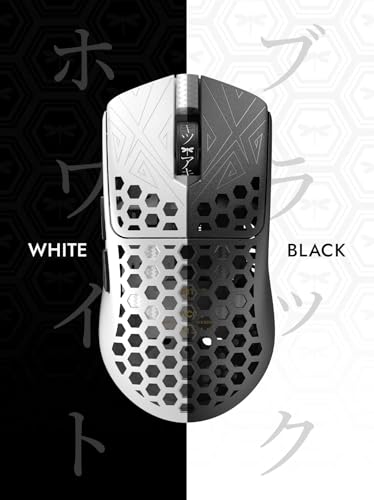 Image of Tenko ARBITER Akitsu Medium Carbon Fiber Gaming Mouse - Ultra-Light 40g, Wireless 8K Polling, 30K DPI, PIXART 3950 Sensor, 60Hr Battery, LCD Receiver Display - Black