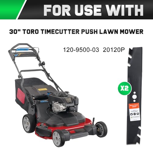 Image of Grasscool 30 inch Deck Toro Timemaster Mower Mulching Blades Replacement | Fit 120-9500-03 116-6358-03,Time Master Turfmaster 20120p 20199 21199 20200 Tractor Riding Lawnmower,Bagger Sharp Cuts Mows