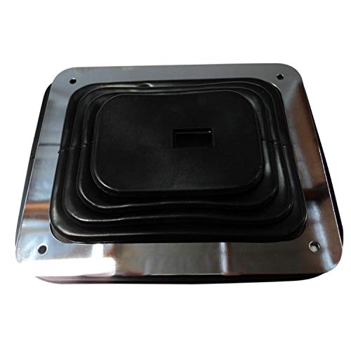 Pmandgk Para palanca de cambios de goma con placa cromada de 5 5/8 pulgadas x 6 3/4 pulgadas automático 350