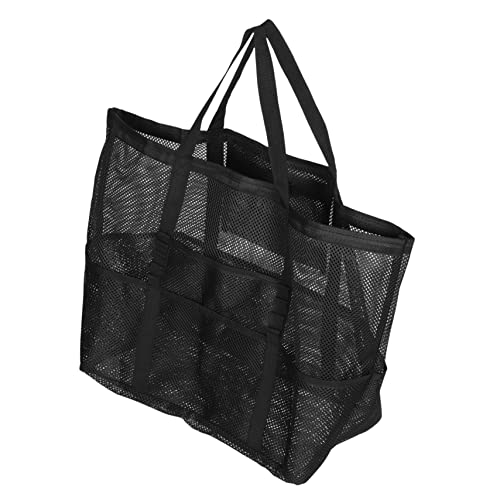 Modern Beach Bag Large Beach Tote Mesh Zipper Pocket for Storage Portable and Lightweight