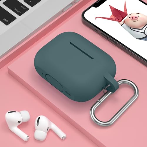 Image of for AirPods Pro 2nd 1st Generation Case Cover with Keychain, Protective Soft Silicone Skin Accessories for Apple AirPods Pro Charging Case 2022 /2019, Front LED Visible, Gray Blue