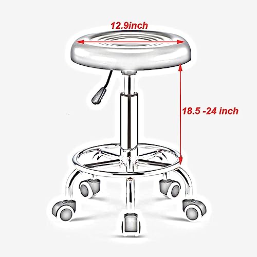Chaise de selle moderne en cuir PU tabouret réglable pivotant robuste 360 - 2