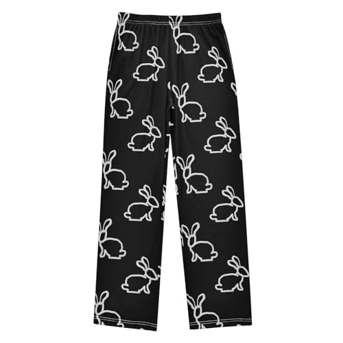 Rabbits Boys Long Pants Soft Trousers Elastic Waist Kids Lounge Bottoms with Pockets S-XL