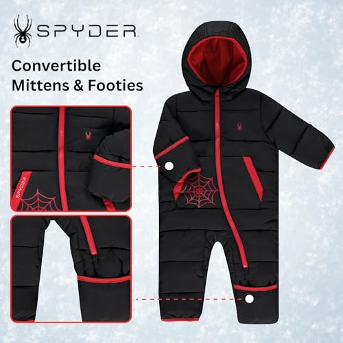 Spyder Baby Snow Suit - Fleece Lined Zip Snow Pram, Baby Snowsuit for Infants for Winter for Boys and Girls, Sizes 0-24M