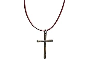 Silver Thin Simple Cross Necklace For Men