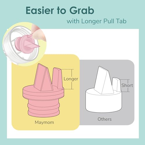 Image of Maymom Duckbill Valve with Pull Tab Compatible with Medela /Spectra /Avent SCF332 /334 /394 /391 /430 /330 /Motif Luna; Replacement Valve for Spectra Duckbill Valve Spectra S1, S2, Synergy Gold; 6 pc Pink