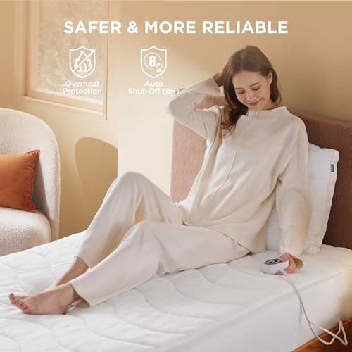 Bedsure Heated Mattress Pad Twin XL- Bed Warmer with Memory & Preheat Functions, 12-Hour Auto Off & 10 Heat Settings, Single Controller, Coral Fleece Electric Mattress Pad Twin XL, 39"x80"