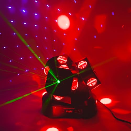 Moving Head DJ Light DMX 512 Strobe Lighting LED with Sound Activated Party RGBW Beam Lights Stage Lighting for Events DJ KTV Disco Wedding Concert Festival (12LED Stage Light w/Special Lights)