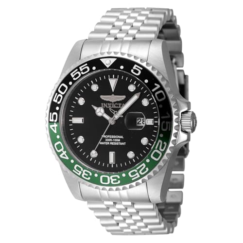 Invicta Pro Diver 48387 Herren Uhr - Wasserdicht - Analog - Quarzuhrwerk - Edelstahl mit schwarzen zifferblat - 47mm