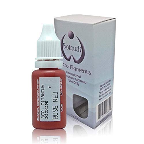 BIOTOUCH Micropigment ROSE RED Pigment Color Permanent Makeup Microblading Supplies Eyebrow Shading Micropigmentation Cosmetic Tattoo Ink Lip Eyeliner Ombre Feathering Hair Stroke LARGE Bottle 15ml