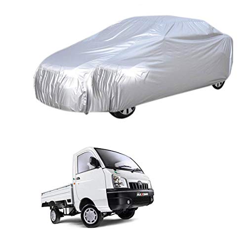 Image of Adroitz Silver Matty Triple Stitched Car Body Cover for Mahindra Maximo Plus (Without Mirror Pocket)