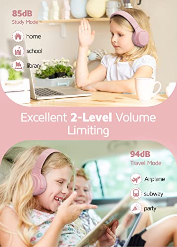 Kabellos Kopfhörer Kinder, Kopfhörer für Kinder mit Mikrofon, 60 Stunden Spielzeit, Stereo-Sound, 85/94dB Lautstärke… - Image 4