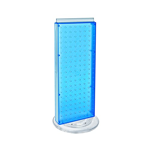 Azar 700508-BLU 8-Inch W by 20-Inch H Revolving Blue Pegboard Counter Unit, Blue