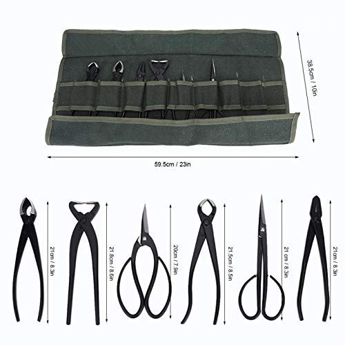 Bonsai Tools, Multifunctional Bonsai Tools and Supplies, Steel Bonsai Tool with Storage Bag Garden Cutting Kit, for Indoor Garde