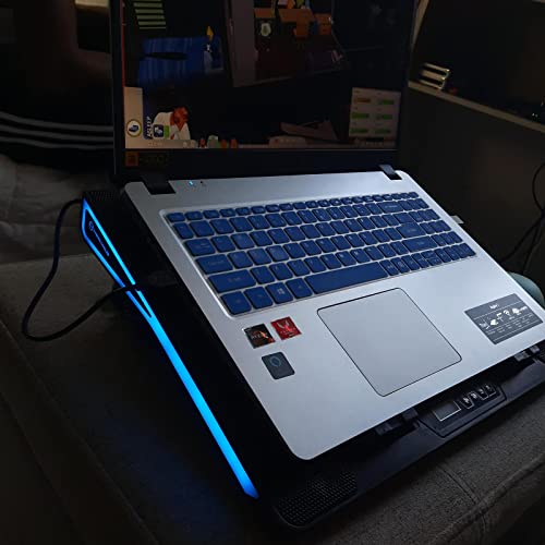 Aicheson Gaming Laptop Cooling Pad, Rgb Lights Computer Cooler Stand, 5 Quiet Fans For 15.6-18 Inch Laptops, Pc Notebook Heat Dissipation, Aa2 #TOP7