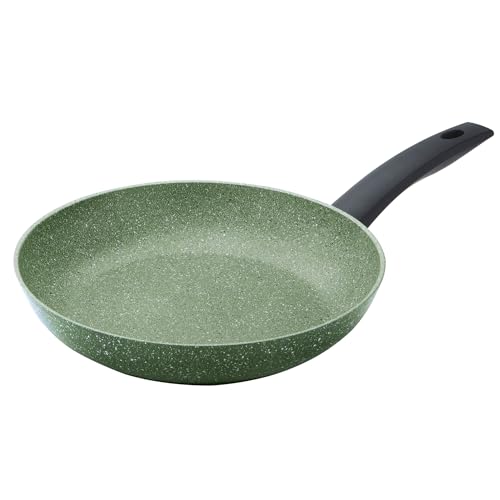 PRESTIGE Sartén Eco antiadherente de 24 cm, sartén de inducción con base vegetal antiadherente, apta para lavavajillas, fabricada en Italia con materiales reciclados y reciclables, color verde