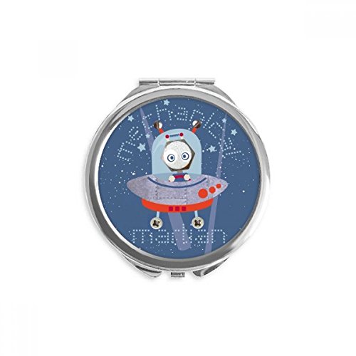 Miroir univers et espace alien cadeau original de maquillage portable rond