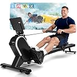 Rowing Machines for Home, 16/32-Level Adjustable Resistance, Magnetic Rowing Machine with App Supported, 350/400 LB Weight Capacity, Upgraded Dual Slide Rails with LCD Data Display Screen