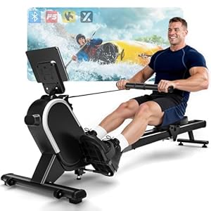 Rowing Machines for Home, 16/32-Level Adjustable Resistance, Magnetic Rowing Machine with App Supported, 350/400 LB Weight Capacity, Upgraded Dual Slide Rails with LCD Data Display Screen