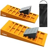 LEIDGG RV Leveling Blocks 2 Pack Heavy Duty Camper Leveler with Storage BagSupports Up to 10000 LBS Adjustable Up to 3IN Ideal for Travel Trailers, Campers, RVs, Motorhomes