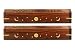 COTTON CRAFT - 2 Pack - Coffin Style Wood Incense Burner Holder with Sun and Moon Inlays - Handmade from Sheesham Wood and Brass Inlays - Size 12x2x2