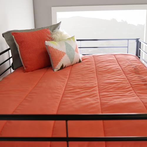 Walker Edison Orion Urban Industrial Metal Double Over Loft Bunk Bed, Full Double, Black