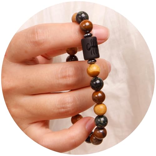 Pulsera zodiacal con cuentas de piedras para mujer miniatura 7