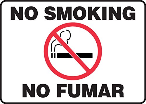 Panneau non fumeur bilingue en plastique 25x35cm pour signalisation de sécurité
