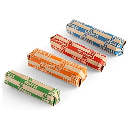 L LIKED 100 Assorted Bundle Flat Striped Coin Wrappers, 25 of Each(100 Assorted)