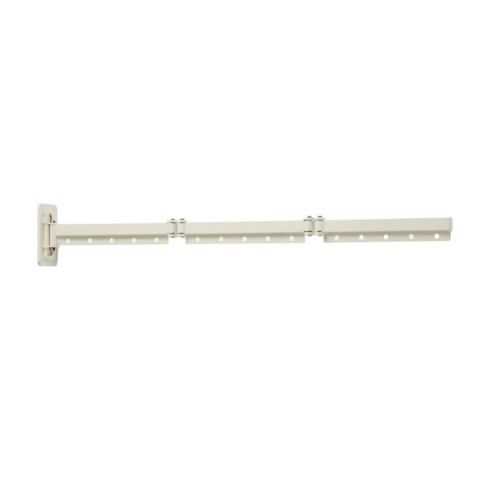 Badezimmer Duschvorhang Klappbare Wandgarderobe Kleiderstange Wäschetrockner Wandhalter Metall Aluminium Matt Kompakt mit Verstellbarer Winkelstütze, Milchweiß, Dreifach-Wäscheständer