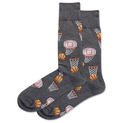 Hot Sox HSM10153-WEB-C Men'S Fun Sports And Athletics Crew Socks-1 Pair Pack-Cool & Funny Novelty Fashion Gifts, Basketball Nets  cover