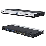 USB C Docking Station Dual Monitor, Dual 4K HDMI & Displayport, DisplayLink Docking Station for MacBook M1/M2, Dell, Lenovo, HP, Acer, Asus (Gigabit Ethernet, 6 USB 3.0, Audio)