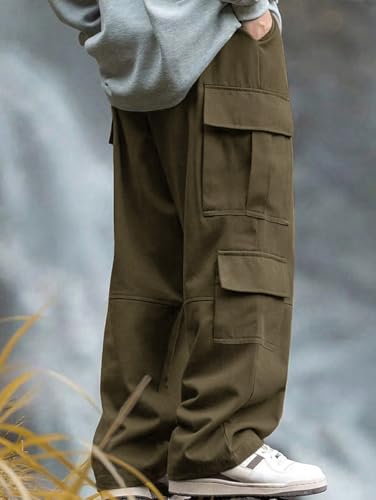 Mens Lightweight Cargo Trousers – Straight Fit Casual Elastic Pants for Work, Leisure, and Outdoor Activities3