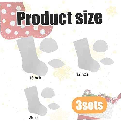 Modèle de bas de Noël acrylique transparent réutilisable set de 3 pochoirs rigides