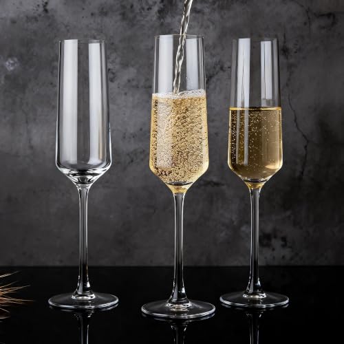 CZUMJJ Champagne Flutes Set of 12, 6.5 oz Clear Sparkling Wine Glasses by CZUMJJ - Used condition - Image 6