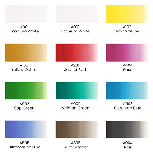 Arteza Gouache Paint Kit, 21 Pieces Art Set, 12 Gouache Art Paint Tubes, 5 Acrylic Brushes, Paper Pad, Plastic Palette, And Wooden Storage Case, Art Supplies For Professional Artists And Hobbyists #TOP2