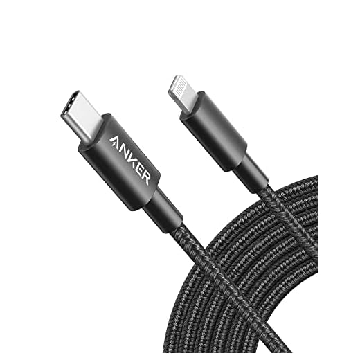 Anker New Nylon USB C to Lightning Cable, Apple MFi Certified for iPhone 14 Series, and More (10FT, Black)
