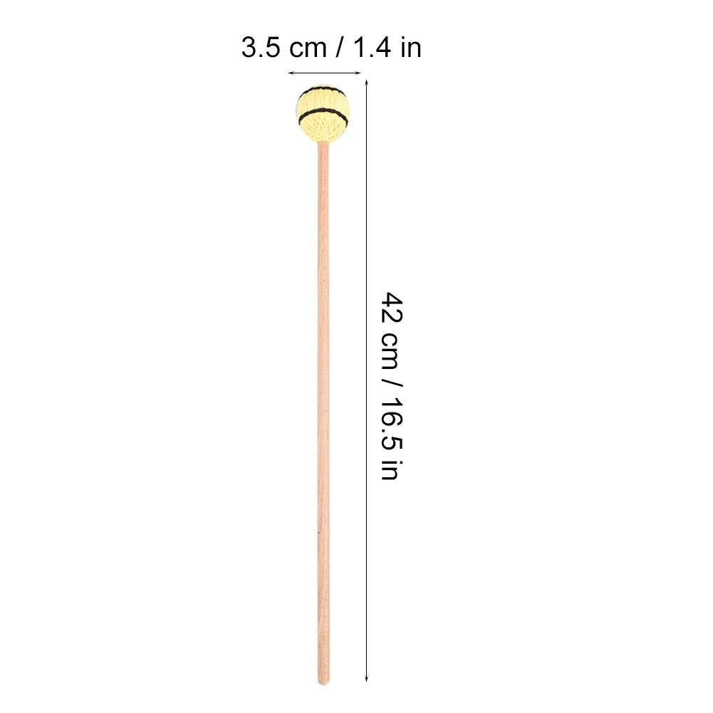 1 Paire Maillets de Marimba, maillets de Percussion avec tête en Fil et Manche en Bois Lisse pour Joueur Professionnel