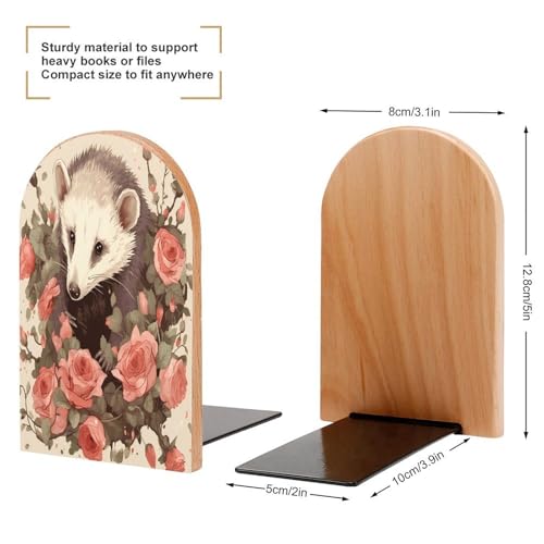 Sujetalibros de madera resistente con base antideslizante para libros 3