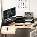 Fenge Dual Monitor Stand, Corner Monitor shelf with Drawer and Slide-Out Tray, 2 Tier Triangle Monitor Riser with Storage, Desk Shelf Organizer for Desk, Home Office, Computer, Laptop, Printer