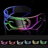 UYUYong LED Leuchtende Brille Party Coole Beleuchtete LED Brille Bunte Psychedelische Cyberpunk Brille für Disco Konzert Bar Nachtleben Cosplay Party DJ-Kostüme