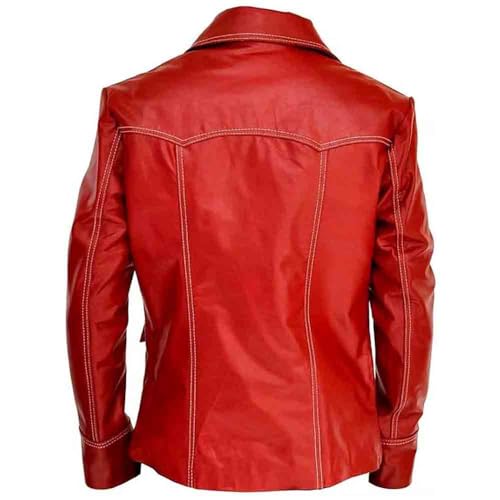 Tyler Durden Leather Jacket | Tyler Durden Fight Club Red Faux Leather Jacket2