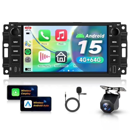 CarPlay e Android Auto senza Fili: La stereo auto per Dodge Journey Caliber è compatibile con iOS CarPlay e Android Auto, basta connettersi con lo smartphone per risvegliare l'assistente vocale superiore Siri o Goo-gle Assistant per effettuare telefonate, accedere alla musica, inviare e ricevere messaggi, ottenere indicazioni stradali e altro ancora mentre si è concentrati sulla strada