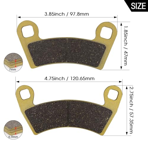 Image of Zinger Brake Pads for Polaris Ranger XP 1000 2018-2023,4 Set Front and Rear | Sintered Copper Brake Pads for Polaris General 1000 EPS 2016-2023,Ranger Crew XP 1000 2020-2023,General 1000 Sport 2020-2025
