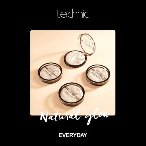 Technic Get Gorgeous Highlighting Powder - Pressed Shimmer Face Makeup Compact For A Natural Glow. Shade: Original #TOP2