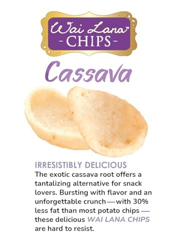 WAI LANA Cassava Chips Sea Salt and Vinegar (6 Pack of 3 Ounce Individual Bags) - Gluten Free, Non-GMO, Vegan, Zero Trans Fats –