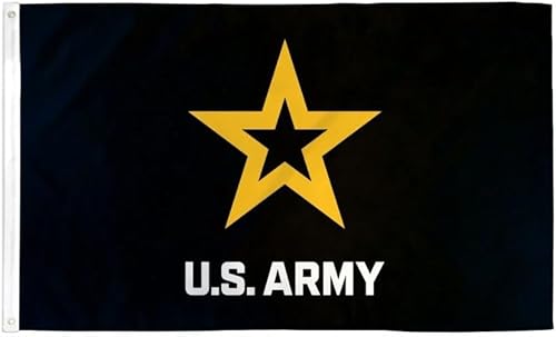 Bandera del ejército de Estados Unidos, bandera de Estados Unidos, banderín militar, 3 x 5 ojales de alta calidad (3 x 5 pies)