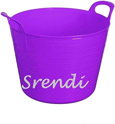 Srendi® 42 Litre Large Flexi Tub Garden Home Flexible Colour Rubber Storage Container Bucket Polyethylene Flex Tub- Made in U.K. (Purple)